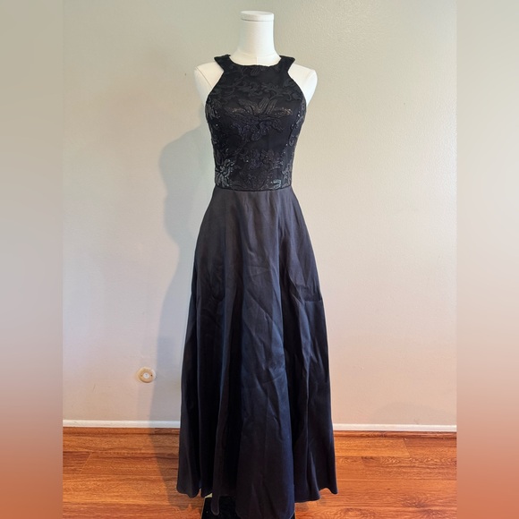 Windsor Dresses & Skirts - Windsor Black Embellished Halter Gown